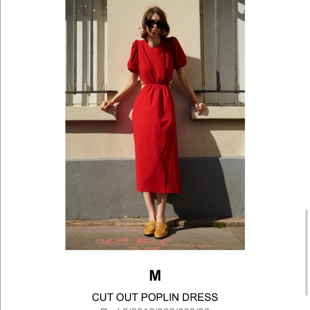 Zara cutout poplin dress new with tags
